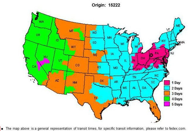 Fed Ex Shipping Map