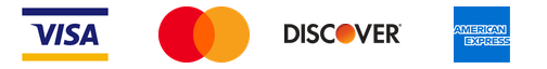 We accept Visa, Mastercard, Discover, and American Express